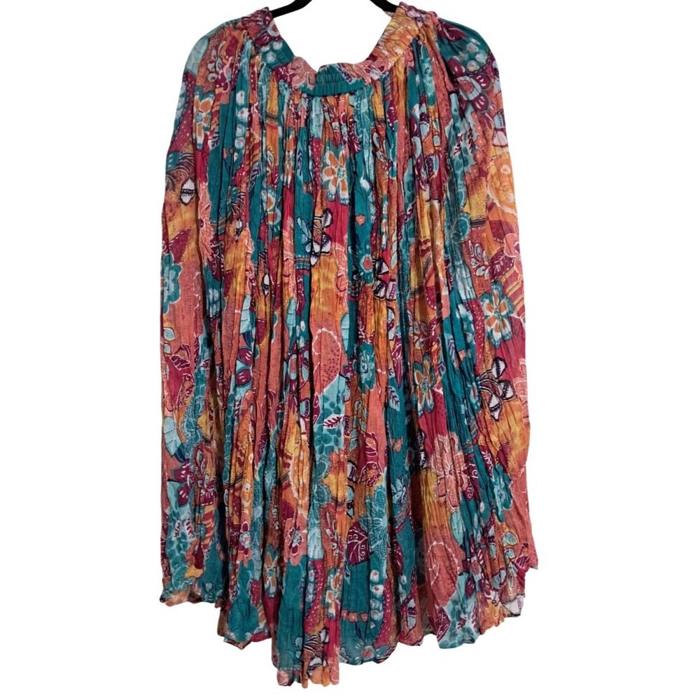 Bohemian Multi-Color Floral Print Skirt Elastic Waist One Size By Silver Stream - Picture 8 of 8